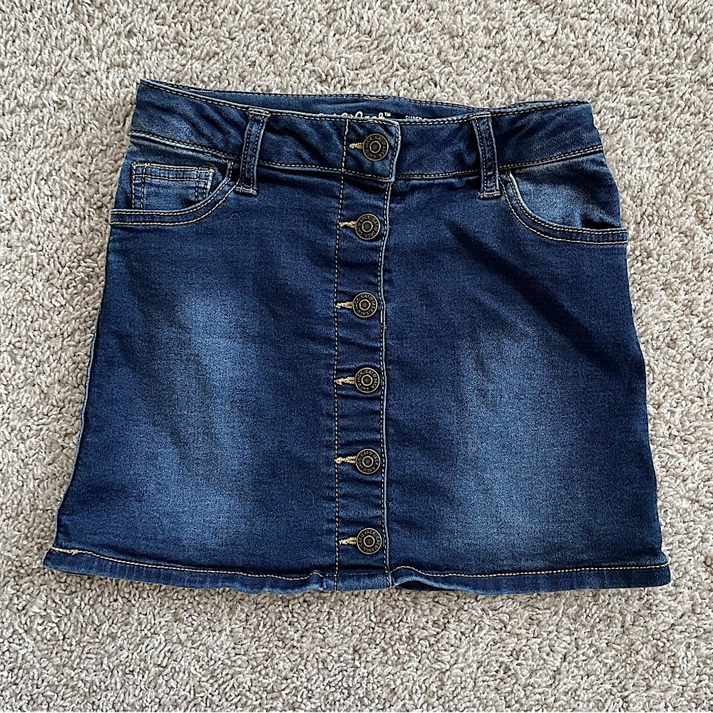 Cat & Jack Girls Button Front Jean Skirt 10/12